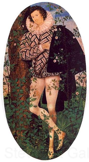 Nicholas Hilliard Young Man Leaning Against a Tree